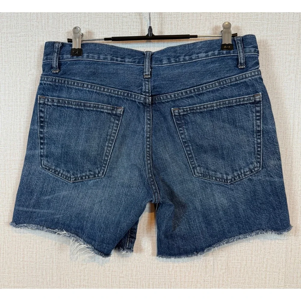 Gap Sexy Boyfriend Denim Shorts Med. Wash Raw Hem Blue 25r Cutoffs Boho Festival